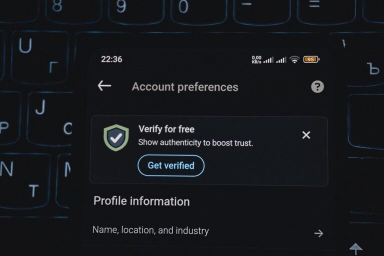 Smartphone screen showing an account verification alert