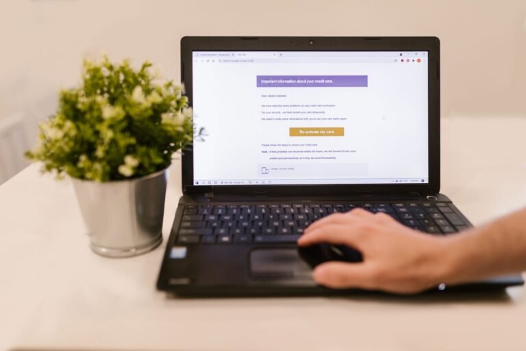 Person reading email on a laptop computer